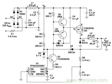 低壓降壓IC實現(xiàn)了簡單、經(jīng)濟的偏置電源