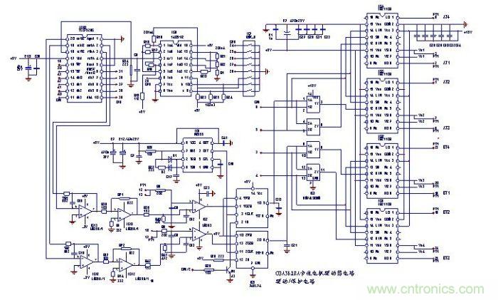 圖3：步進(jìn)電機(jī)驅(qū)動(dòng)器的脈沖驅(qū)動(dòng)電路及步時(shí)電機(jī)的工作電流設(shè)定電路等