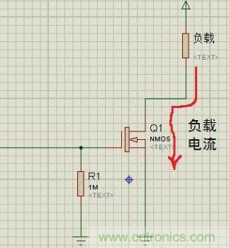 圖2：NMOS管的開(kāi)路漏極電路