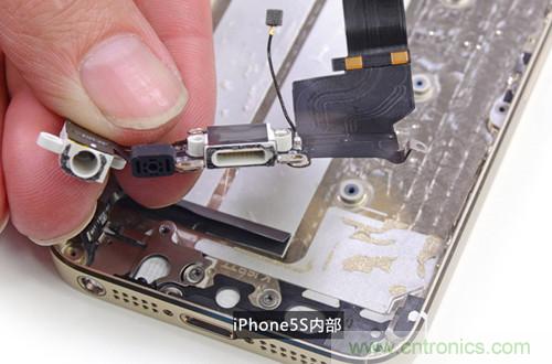 土豪金iPhone 5S拆解：內部結構升級，維修難度增加