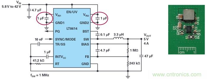 是否可以將低EMI電源安裝到擁擠的電路板上？