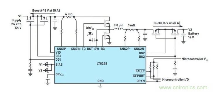 簡化雙電池電源系統(tǒng)，48 V/12 V汽車應用指日可待