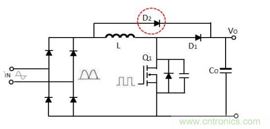 功率因素校正電路PFC電感旁路二極管的作用